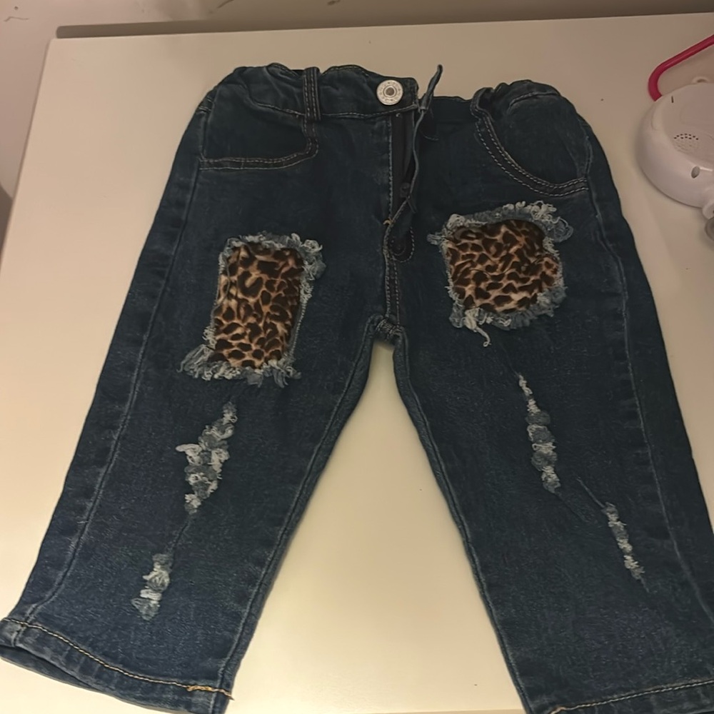 Cute leopard kids jeans